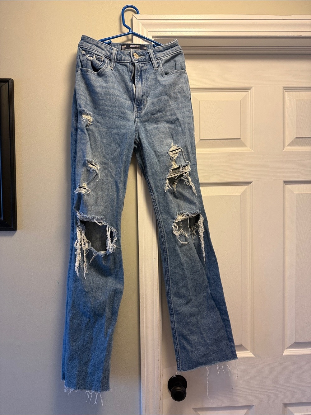 Hollister Light Blue Ripped Boyfriend Jeans